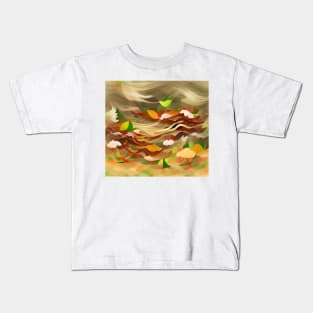 Autumn Inspired Abstract Leaves Kids T-Shirt